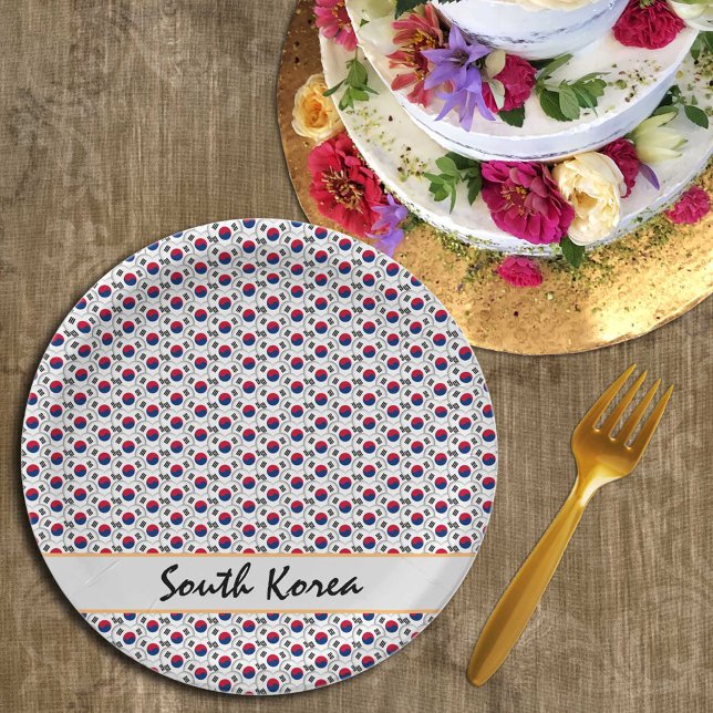 Korean Hearts plate, Korean Flag /South Korea Paper Plate (Creator Uploaded)