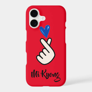 Korean K-pop Hand Heart Red Blue