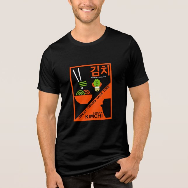 Korean Kimchi Kitchen Art Tri-Blend Shirt (Front)