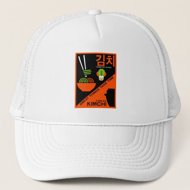 Korean Kimchi Kitchen Art Trucker Hat (Front)