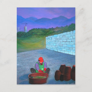 Korean Kimchi Woman Postcard