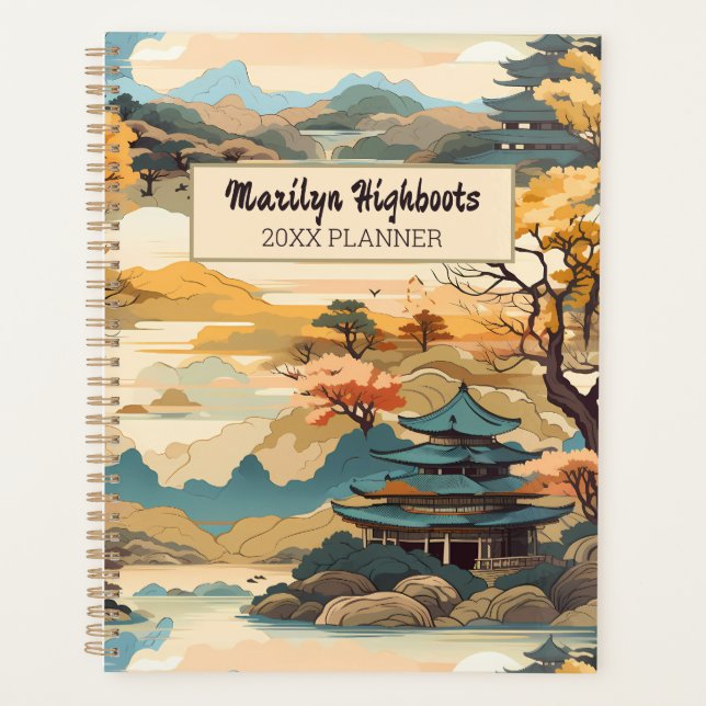 Korean Landscape Planner in Gold and Teal (Front)