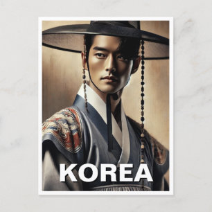 Korean Man  Traditional Hanbok Postcard