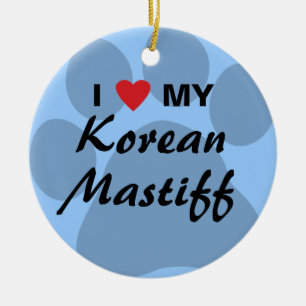 Korean Mastiff Monogram Ceramic Tree Decoration