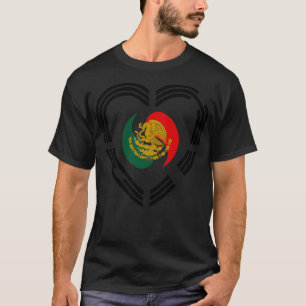 Korean Mexican Multinational Patriot Flag Heart T-Shirt