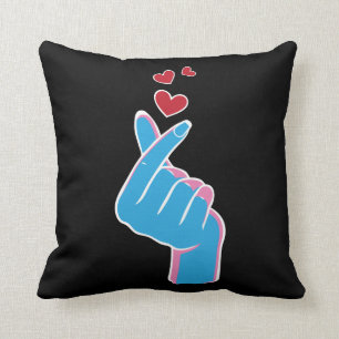 Korean Music Finger Heart Kpop Seoul Hallyu Cushion