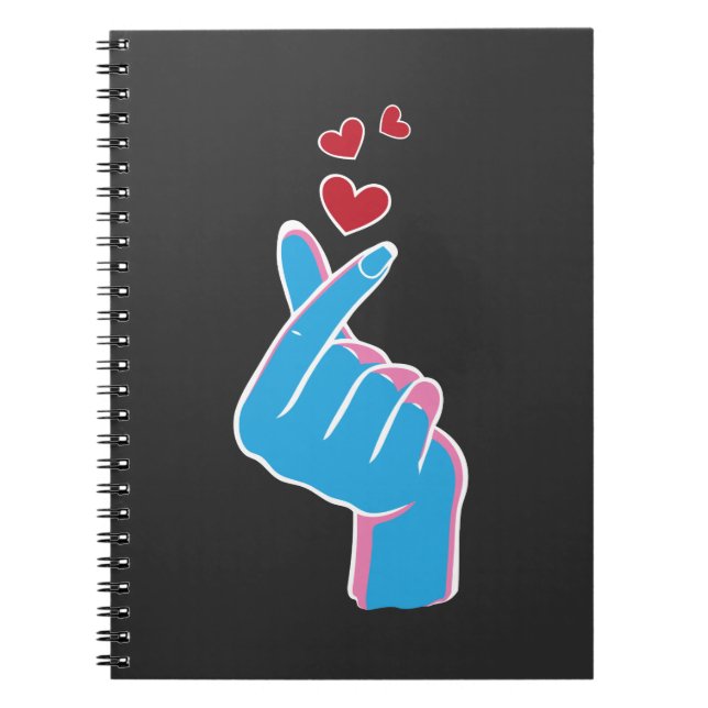 Korean Music Finger Heart Kpop Seoul Hallyu Notebook (Front)