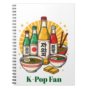 Korean Pop Culture Chest Print Notebook