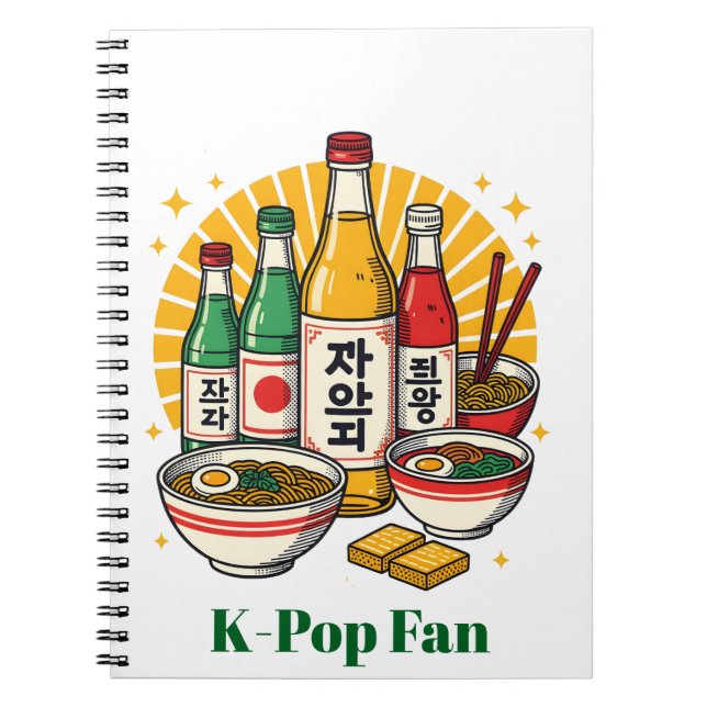 Korean Pop Culture Chest Print Notebook (Front)