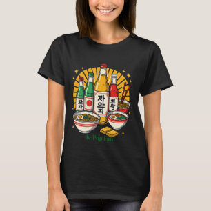 Korean Pop Culture Chest Print T-Shirt