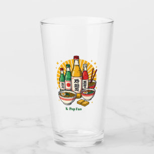 Korean Pop Culture Chest Print T-Shirt Glass