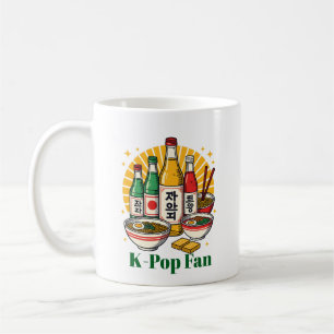 Korean Pop Culture Chest Print T-Shirt Glass Coffe Coffee Mug