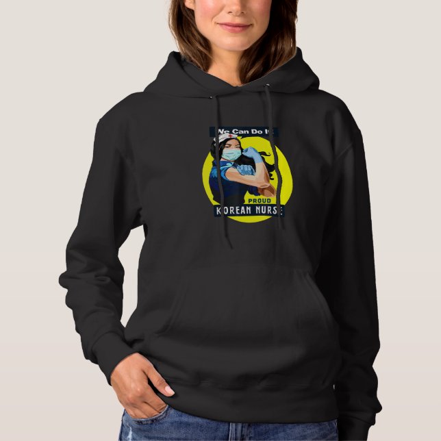 Korean Proud Frontline Worker Rosie Riveter Nurse  Hoodie (Front)