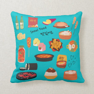Korean SEOULFOOD Throw Pillow