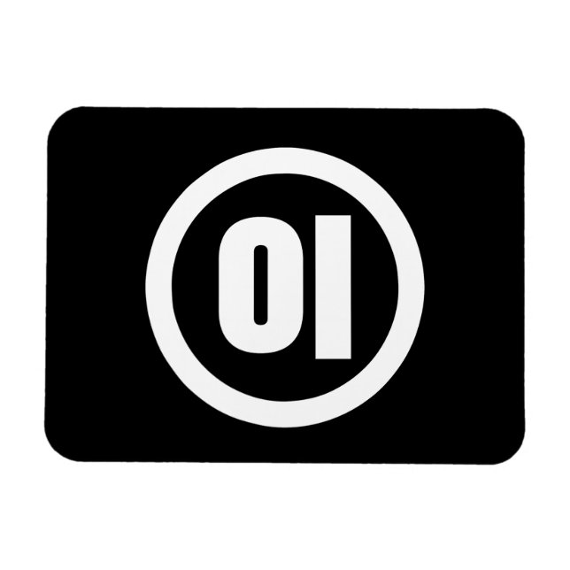 Korean Sino Number 2 Two 이 【I】 Hangul Magnet (Horizontal)