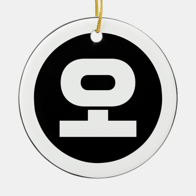 Korean Sino Number 5 Five 오 【O】 Hangul Ceramic Ornament (Front)