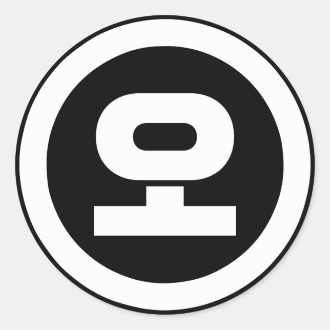 Korean Sino Number 5 Five 오 【O】 Hangul Classic Round Sticker (Front)