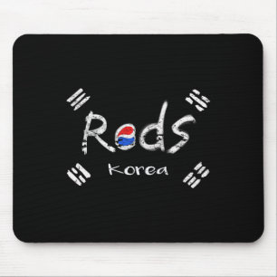Korean Soccer Red With Korean Flag Mouse Pad