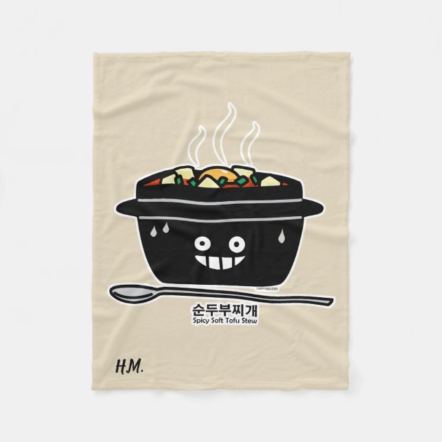 Korean Spicy soft Tofu Stew soup Sundubu jjigae Fleece Blanket (Front)
