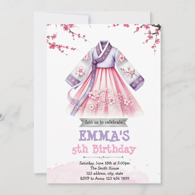 Korean theme birthday invitation  (Front)