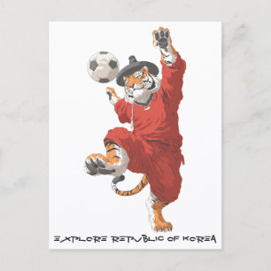 Korean Tiger Striker in Gat Postcard