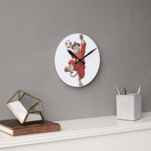 Korean Tiger Striker in Gat Round Clock