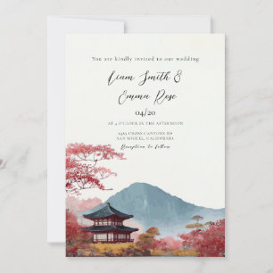 Korean Traditional Skyline Wedding Invitation