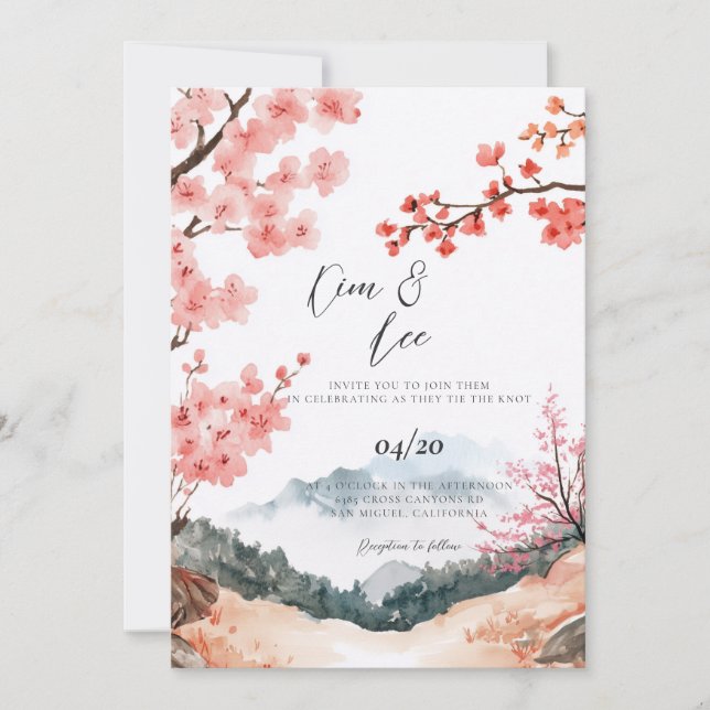 Korean Traditional Style Wedding Invitation (Front)