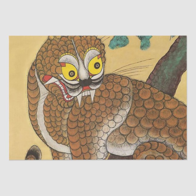 Korean Ugly Tiger Folk Minhwa Tissue Paper (Front)