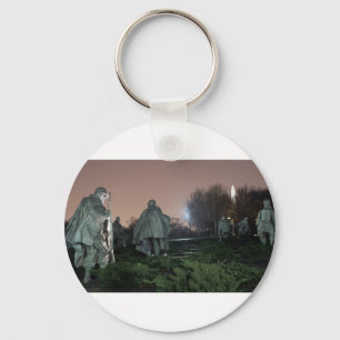 Korean War Memorial Washington Monument night Key Ring