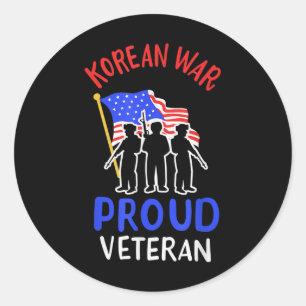 Korean War Proud Veteran Classic Round Sticker