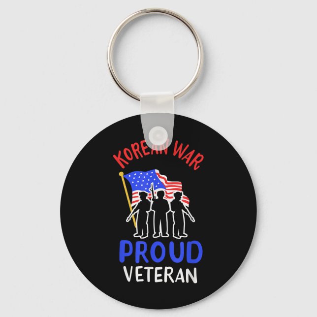 Korean War Proud Veteran  Key Ring (Front)