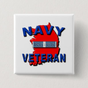 Korean War Veteran Service Ribbon, NAVY 15 Cm Square Badge
