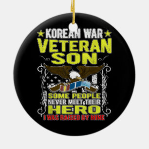 Korean war veteran son Ceramic Ornament