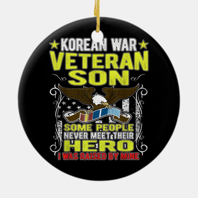 Korean war veteran son Ceramic Ornament (Back)