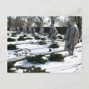 Korean War Veterans Memorial snow Postcard