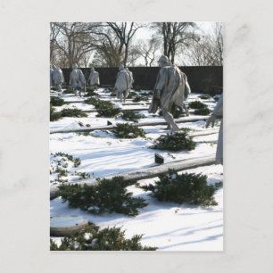 Korean War Veterans Memorial snow Postcard