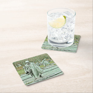Korean War Veterans Memorial Square Paper Coaster