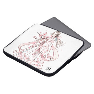 Korean Woman in Hanbok with Cherry Electronics Bag