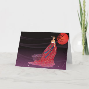 Korean woman wearing a hanbok card