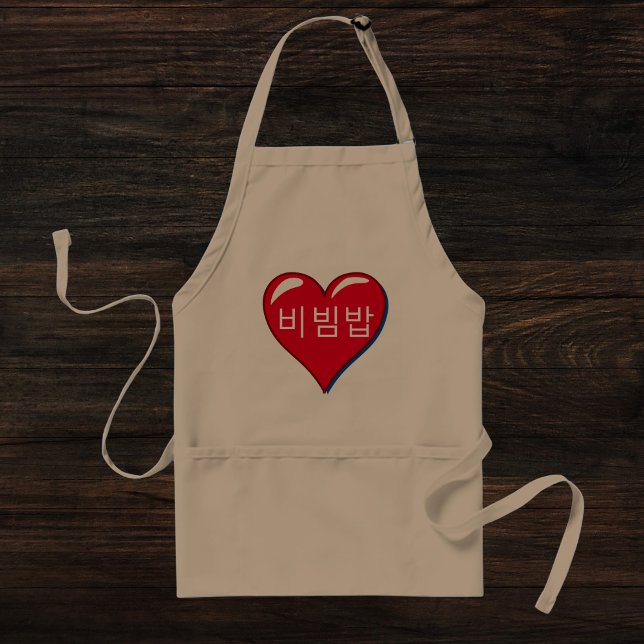  Korean word - Bibimbap- in red heart Standard Apron (Creator Uploaded)