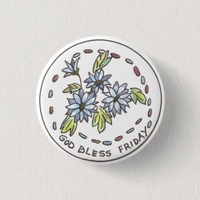 Korenbloem 3 Cm Round Badge (Front)