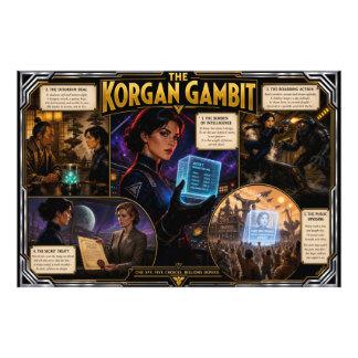 Korgan Gambit Retro Deco Sci-Fi Poster Art