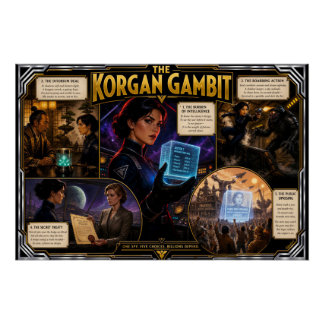 Korgan Gambit Retro Deco Sci-Fi Poster Art