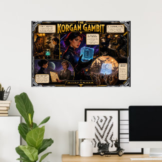 Korgan Gambit Retro Deco Sci-Fi Poster Art