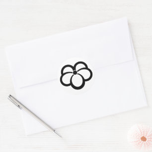 Korin-style shadowed ivy classic round sticker