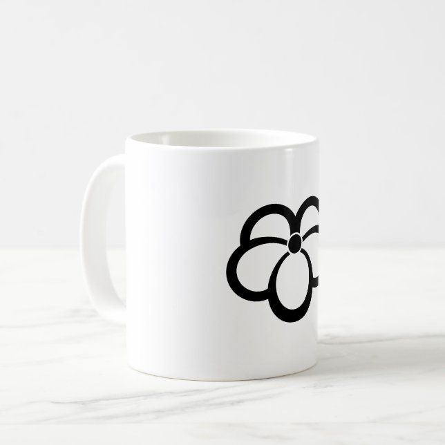 Korin-style shadowed ivy coffee mug (Front Left)