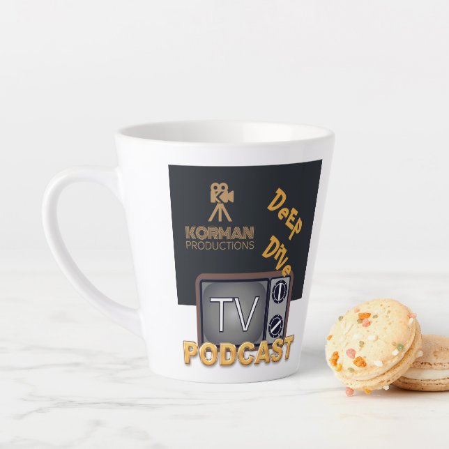 Korman Productions Deep Dive TV Podcast  Latte Mug (In Situ)