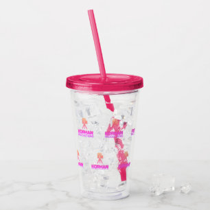Korman Productions YouTube Channel Pink Logo Tiled Acrylic Tumbler