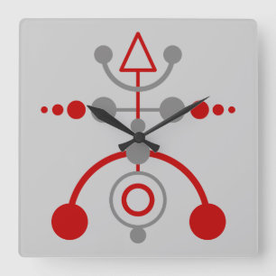 Kornkreis pictogram / crop circle pictogram V Square Wall Clock